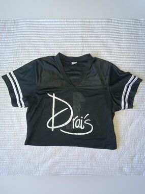 Sport-Tek Drai’s Las Vegas Crop Football Jersey Black Mesh Size Medium